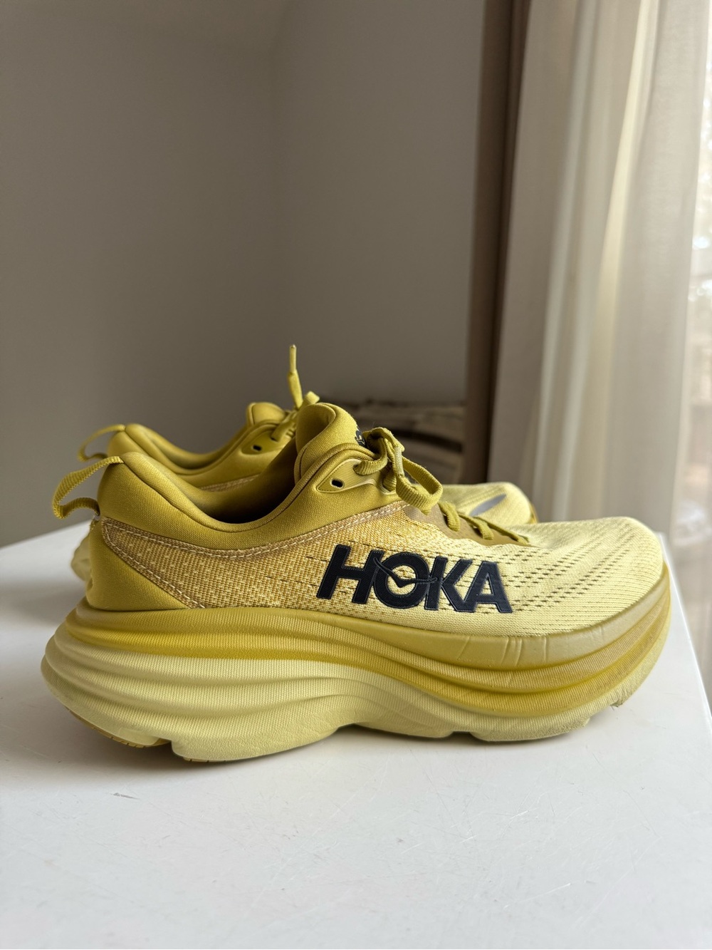 HOKA Bondi 8 Mustard Sneakers Women’s Size 8B